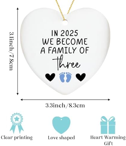 First Time Dad Mom Gift 2025 Family of Three Ornament