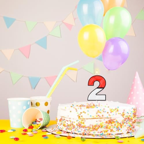 ZelZeluna Large 3D Cartoon Number 2 Birthday Candles