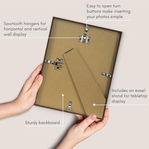Americanflat Walnut 85x11 Picture Frame with Shatter-Resistant Glass