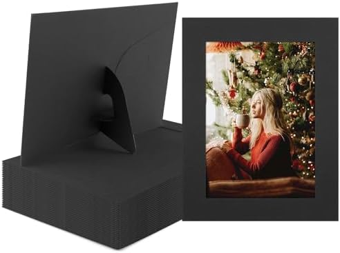 Golden State Art 5x7 Picture Frames With Easel Pack Of 25 Black
