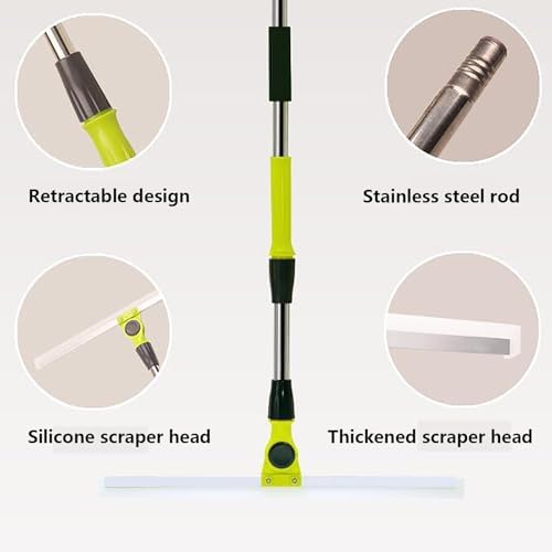 Silicone Brooms for Floor Cleaning with 51 Long Handle