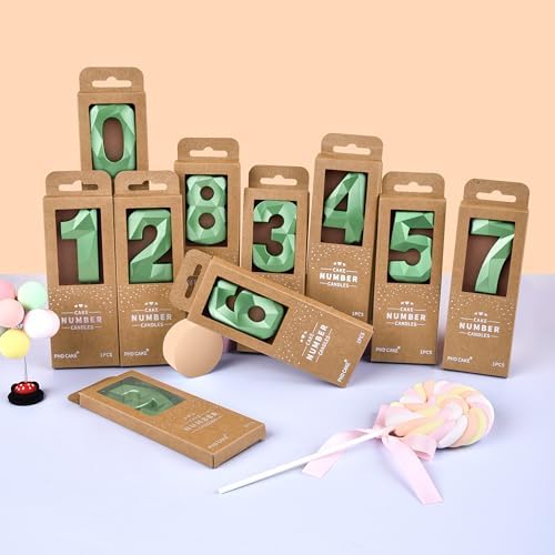 PHD CAKE 276 Inch Crystal Green 0 Number Birthday Candle