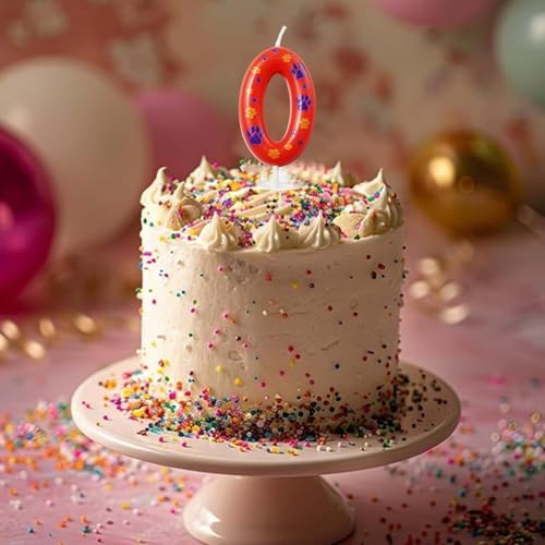 Kandelo Number Blue and Yellow Dog Paw Birthday Candles 1 Red