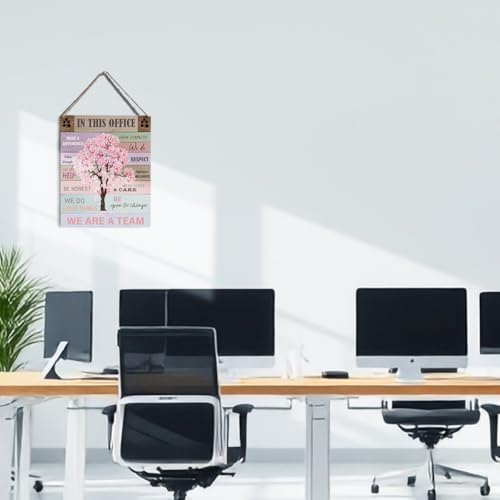 GUDIAO Office Quote Pink Tree Wall Decor Sign