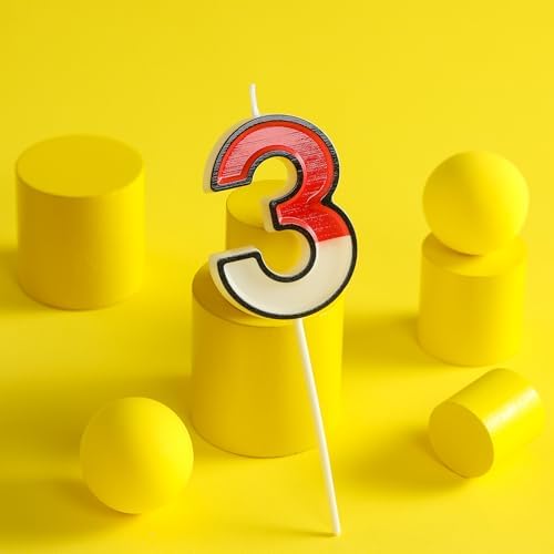 PHD CAKE 276 Inch Cartoon 3 Number Birthday Candles
