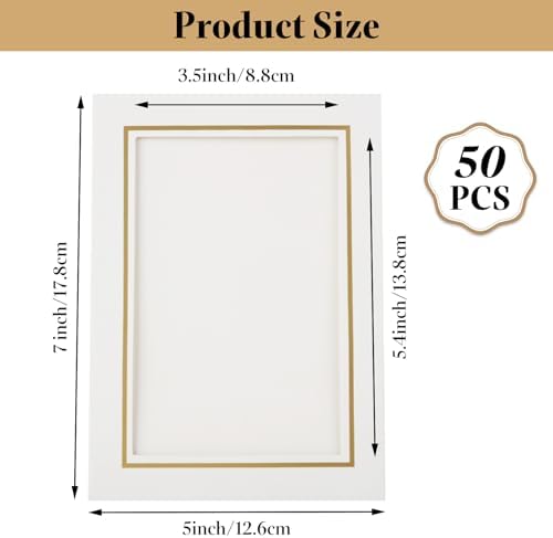 50 Pack 5x7 Inch Paper Picture Frames with Easel Display