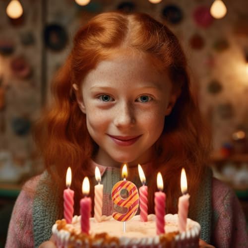 DERTE Number 9 Magic Wizard Birthday Candle