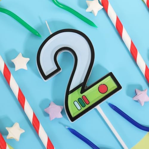 OGnomiFX Astronaut Robot Toy Cartoon Birthday Candle