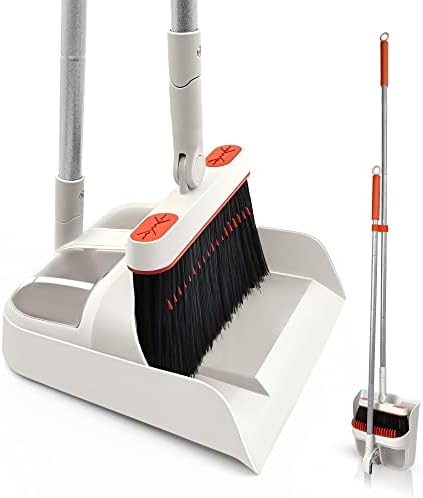 JEHONN Angle Broom Set with Dust Pan and Comb Teeth
