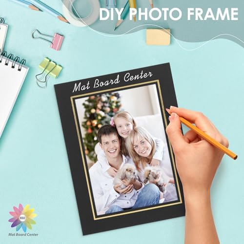 Mat Board Center 25-Pack 5x7 Black Gold Frames