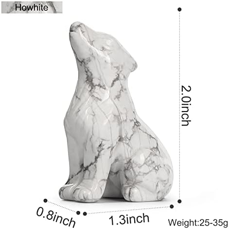 Artistone White Howlite Wolf Statue 20 Inch