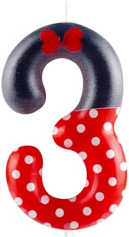 Zi Lan Red Mouse 3rd Birthday Candle with 3 Numbers