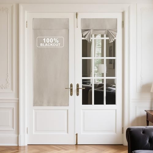 NICETOWN Linen Blackout Door Curtain 1 Panel