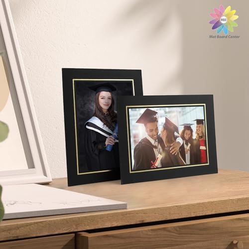 Mat Board Center 25-Pack 5x7 Black Gold Frames
