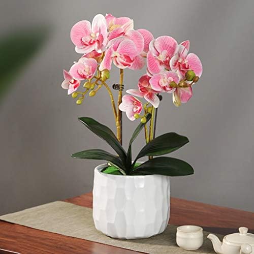 Artificial Orchids with Ceramic Vase Decor Set