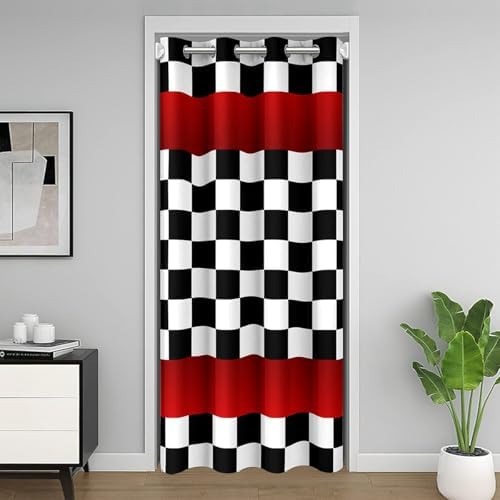 Castle Fairy Checkered Squares Door Curtain 52x80