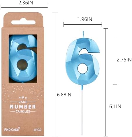 PHD CAKE 276 Inch Crystal Blue Number Candles