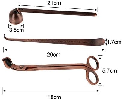 MUXSAM 3 in 1 Candle Tools Set Red Bronze