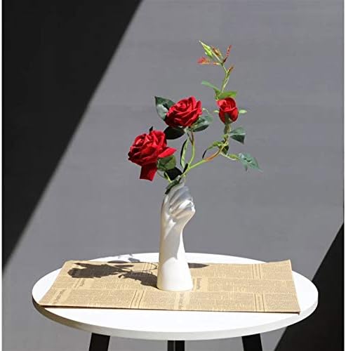 Artificial Flowers with White Ceramic Vase for Home Decor