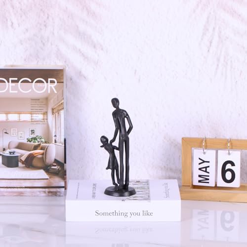 Father Daughter Figurine - Iron Dad and Daughter Sculpture