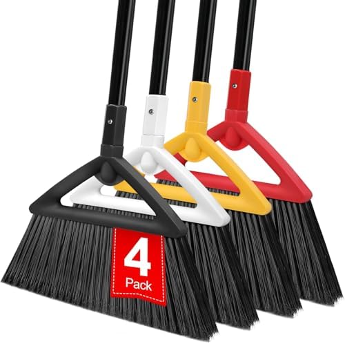 4PCS Heavy-Duty Broom Set for Indoor Outdoor Cleaning