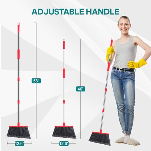 Heavy Duty Angle Broom with 58 Steel Handle