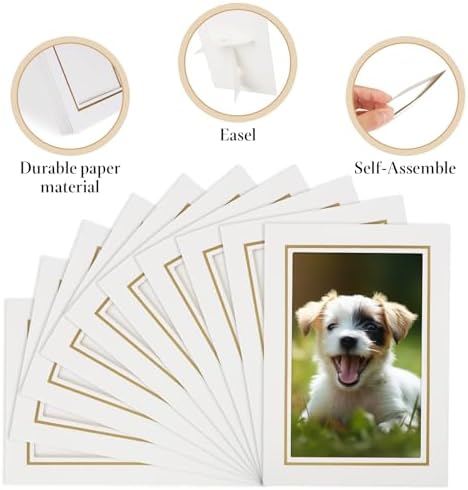 50 Pack 5x7 Inch Paper Picture Frames with Easel Display