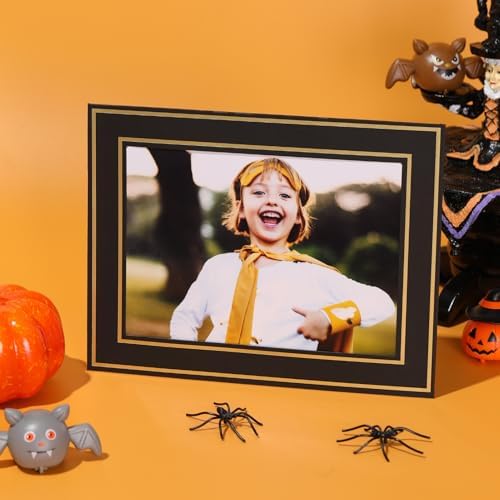 5x7 Inch Cardboard Picture Frames with Easel 25 Count Black Gold