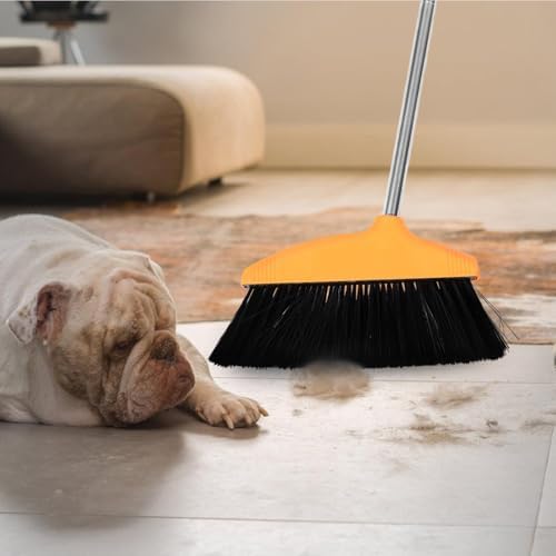 Cabilock Heavy Duty Push Broom with Metal Handle for Outdoor Cleaning