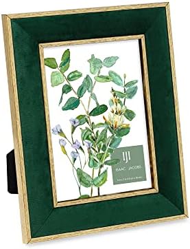 Isaac Jacobs 5x7 Green Velvet Frame with Gold Border 1