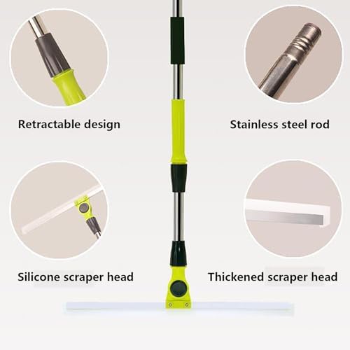 RRRYYYZZ Silicone Broom with 51cm Handle Magic Broom Squeegee