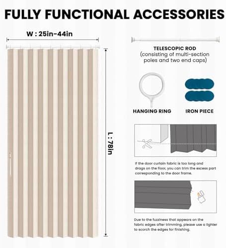 AJAZZ Biscotti Beige Door Curtain 44W x 78L