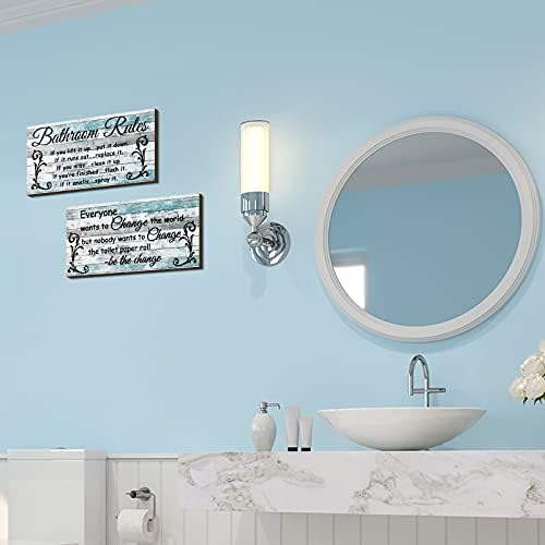 Jetec 2 Pieces Funny Bathroom Signs with Swivel Hangers 1