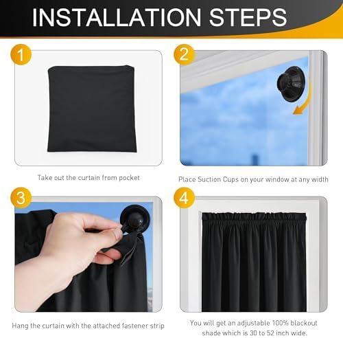 NICETOWN Blackout Curtain with Suctions Cups Door Panel
