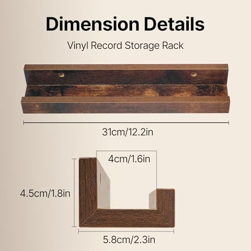 BATUBEAT Vinyl Record Wall Mount Holder 6 Pack