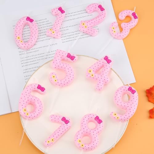 Pink Bow Number 3 Birthday Candle Decor