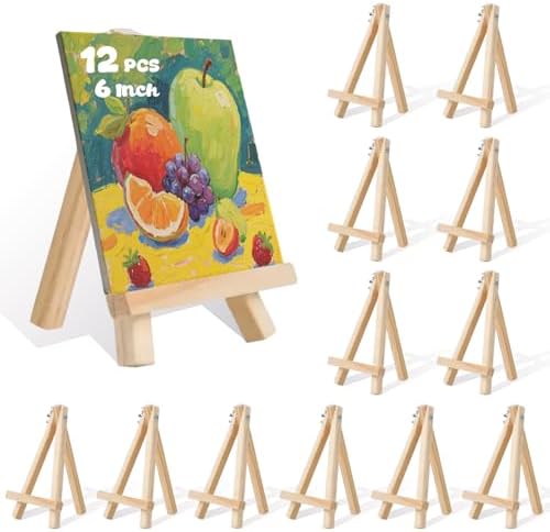 12 Pcs Mini Wood Easel Stands for Art and Displays