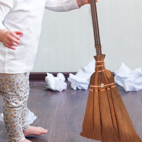 Thai Grass Hand Broom with Bamboo Handle for Kids and Home Use