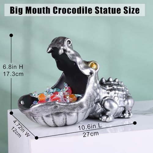 Alligator Statue Key Bowl - Silver