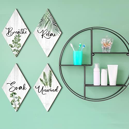 Jetec 4 Pcs Rustic Wooden Decor Signs