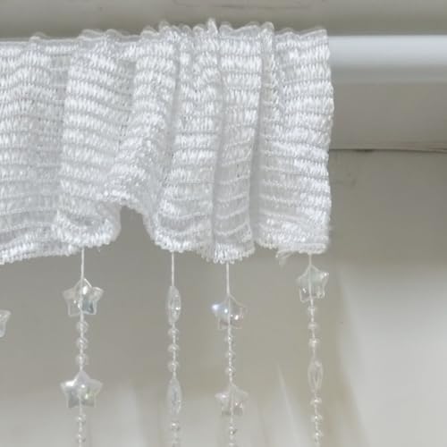Ave Split Shiny Transparent Star Beaded Curtain