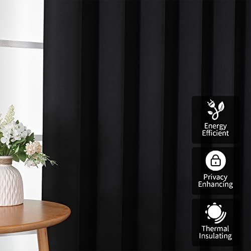 Joydeco Blackout Sliding Door Curtains 108 Inches 1 Panel