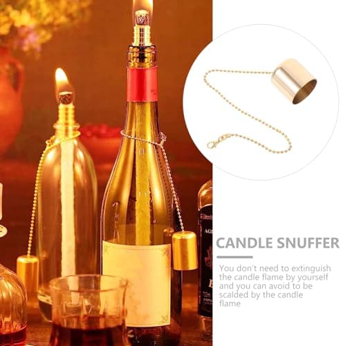Ciieeo Brass Candle Snuffer with Chain and Cover