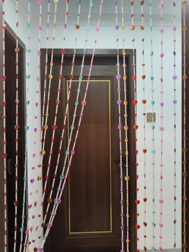 Beaded Curtain Heart Shape Acrylic Door Divider Decor