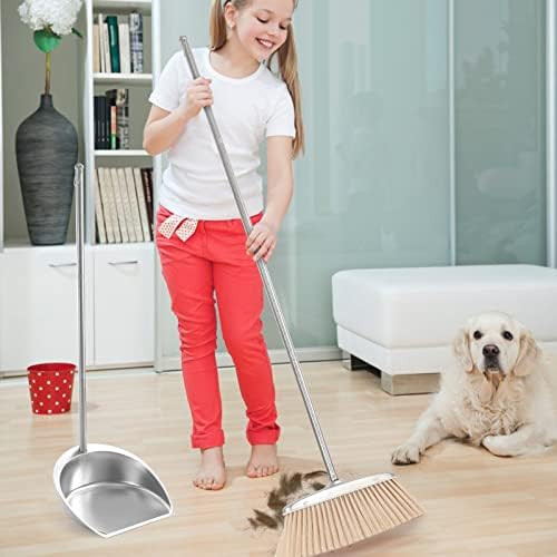 SUTINE Heavy Duty Broom and Dustpan Set with Long Handle