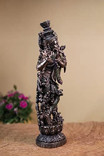 SHIVAJI ARTS Krishna Statue Standing 15Inch Bronze