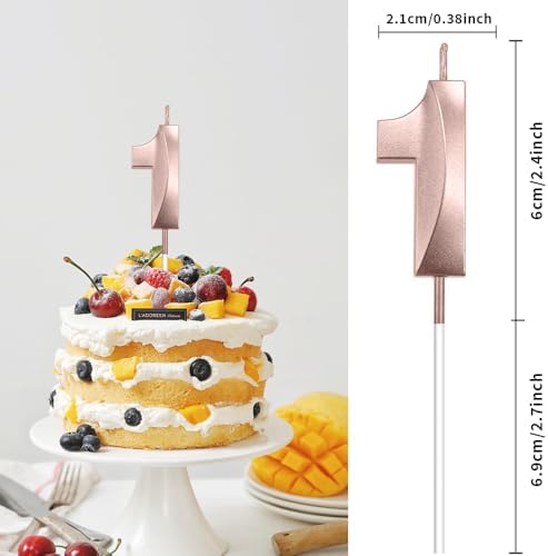 Rose Gold 10th Birthday Candle Numeral 3D Candles