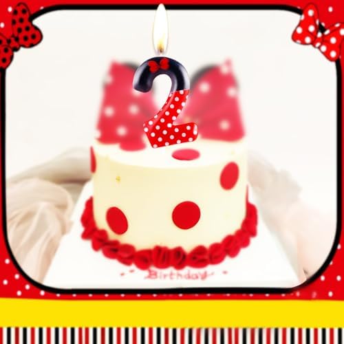 Zi Lan Red Mouse 3rd Birthday Candle with 3 Numbers