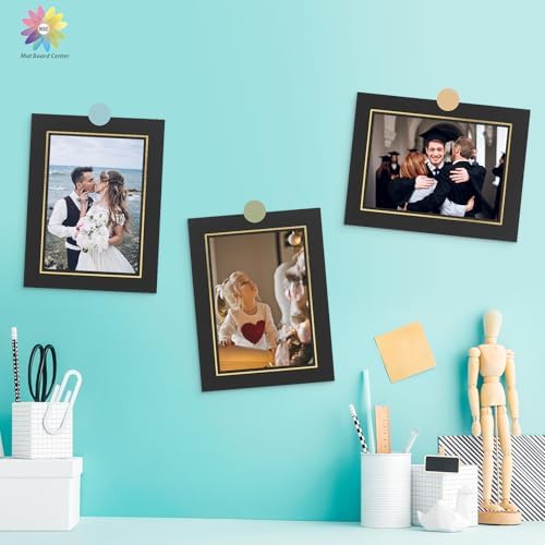 Mat Board Center 25-Pack 5x7 Black Gold Frames