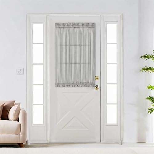 Aquazolax Kitchen Door Curtains Set of 2 Grey 25x40 Inches
